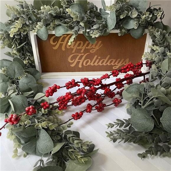 6.2 Ft Long Faux Eucalyptus Greenery - Wedding Arch Summer Decor - Garland - Picture 2 of 7
